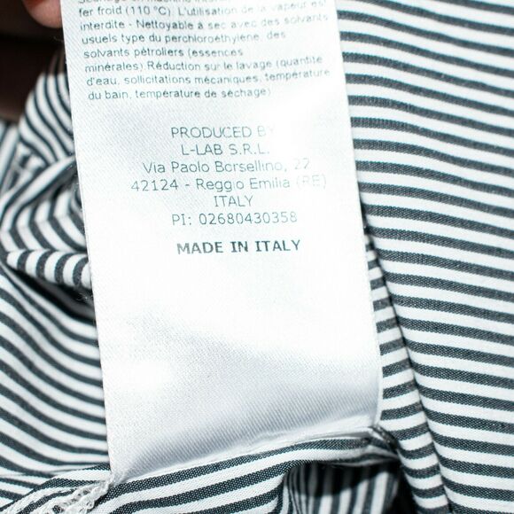 THE ANDAMANE Women's Oversize Stripe Georgiana Shirt White Gray 40 - Picture 8 of 11